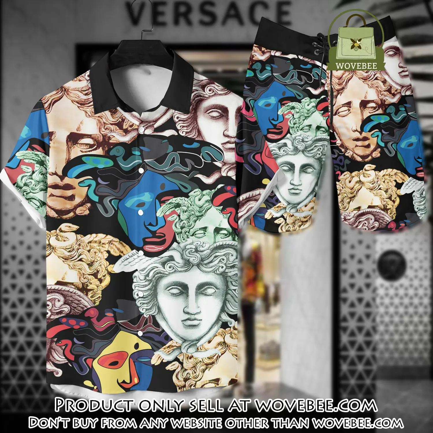 Versace luxury hawaiian shirt & short set lhs1214 wvb5133061